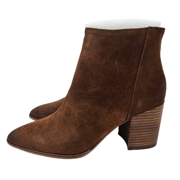 NIB Aqua Women's Tan/ Brown Suede Leather Pointed Toe Dante Booties Size 9.5 - Picture 2 of 15